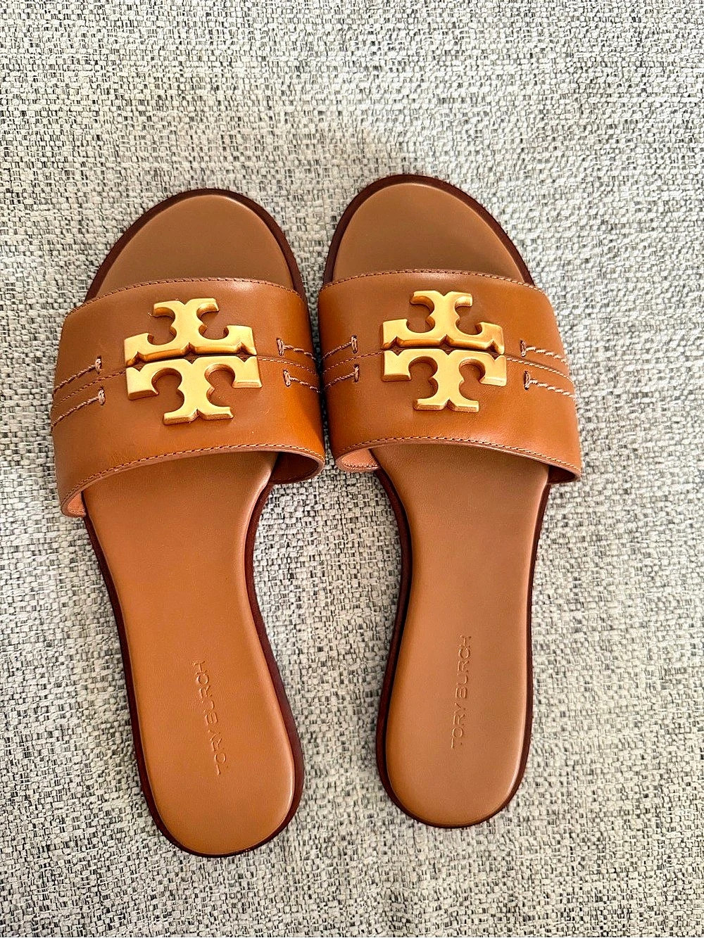 Tory Burch Bombe Miller Slide Sandals Brown US 6